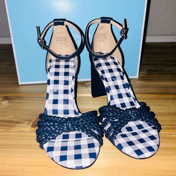 NEW Draper James Elisa Women's Dress Sandals Navy - size 7 - Navy Gingham NWT - Picture 5 of 11